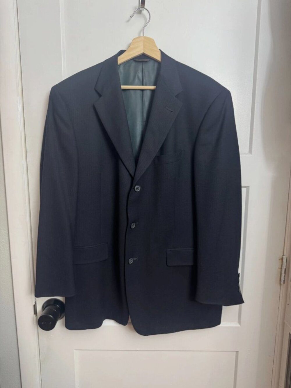 Austin Reed Blazer Men Dillard's 42R Black Wool Classic Jacket Tailored in USA